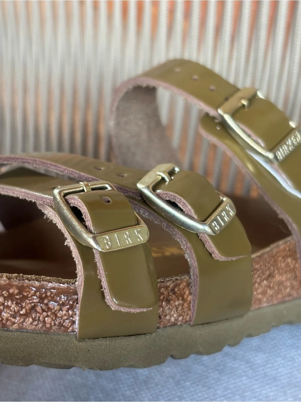 Birkenstock Franca 💅 Oiled Olive Green Leather Sandals Slides 36 40 5 5.5 9 9.5 - Picture 3 of 7